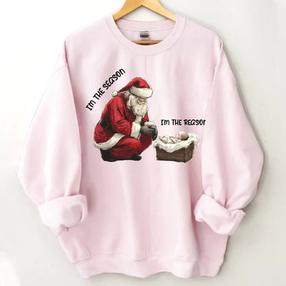 Santa & Little Baby Patterns Custom Clothing - Personalized Name Christmas Sweatshirt - Christmas Gift For Friend,Family - OLESA