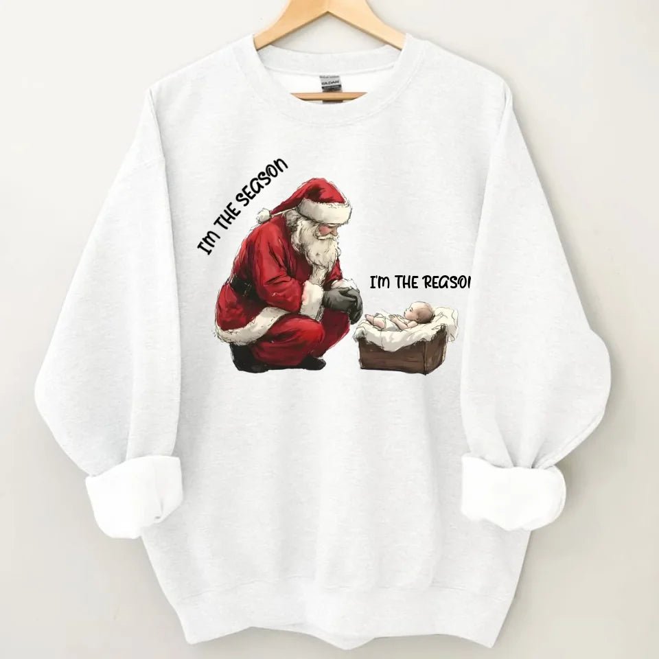 Santa & Little Baby Patterns Custom Clothing - Personalized Name Christmas Sweatshirt - Christmas Gift For Friend,Family - OLESA