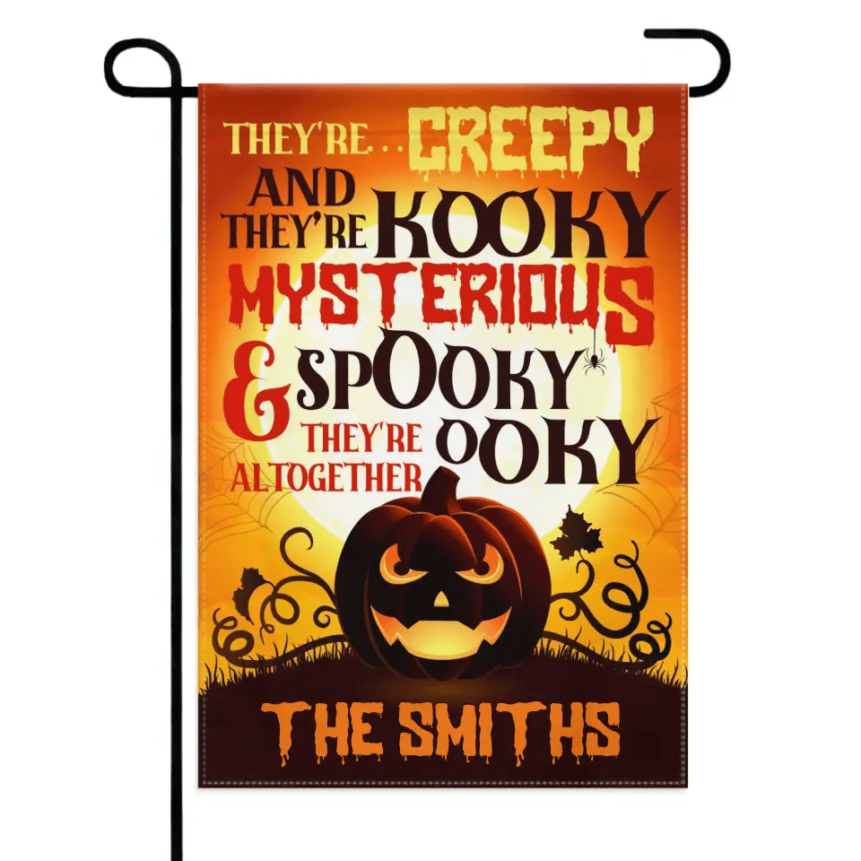 There're Creepy And There're Kooky - Personalized Funny Cat Flag, Halloween Ideas. - OLESA