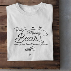 This mama bear prints her heart on clothing - Family Personalized Unisex T-Shirt, Gift for Mom - OLESA