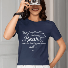 This mama bear prints her heart on clothing - Family Personalized Unisex T-Shirt, Gift for Mom - OLESA