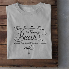 This mama bear prints her heart on clothing - Family Personalized Unisex T-Shirt, Gift for Mom - OLESA