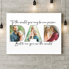 Upload Photo ，Happy Father's Day, Family Picture Canvas Wall Art - OLESA