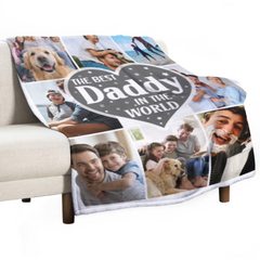 The Best Daddy In The World - Photo Custom Blanket - Gifts For Dad