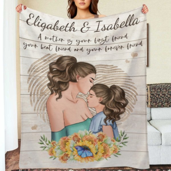 A Mother Is Your Forever Friend - Mom To Daughter, Personalized Blanket - ARNOVIC