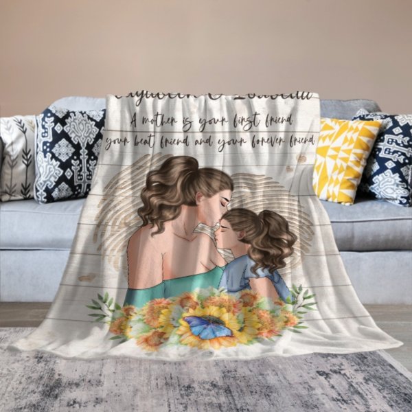 A Mother Is Your Forever Friend - Mom To Daughter, Personalized Blanket - ARNOVIC