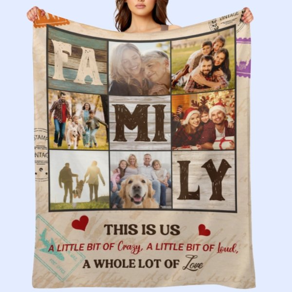 A Whole Lot Of Love - Personalized Blanket - Gift For Dad, Mom, Family Members - From Son, Daughter, Husband, Wife - OLESA