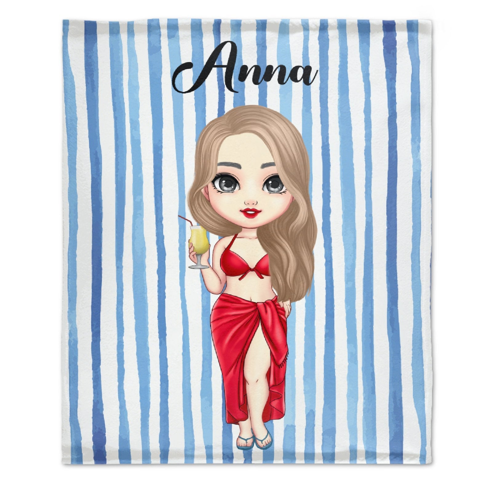 At The Beach Pool Party - Personalized Beach Custom Blanket - Gifts for Friends - ARNOVIC