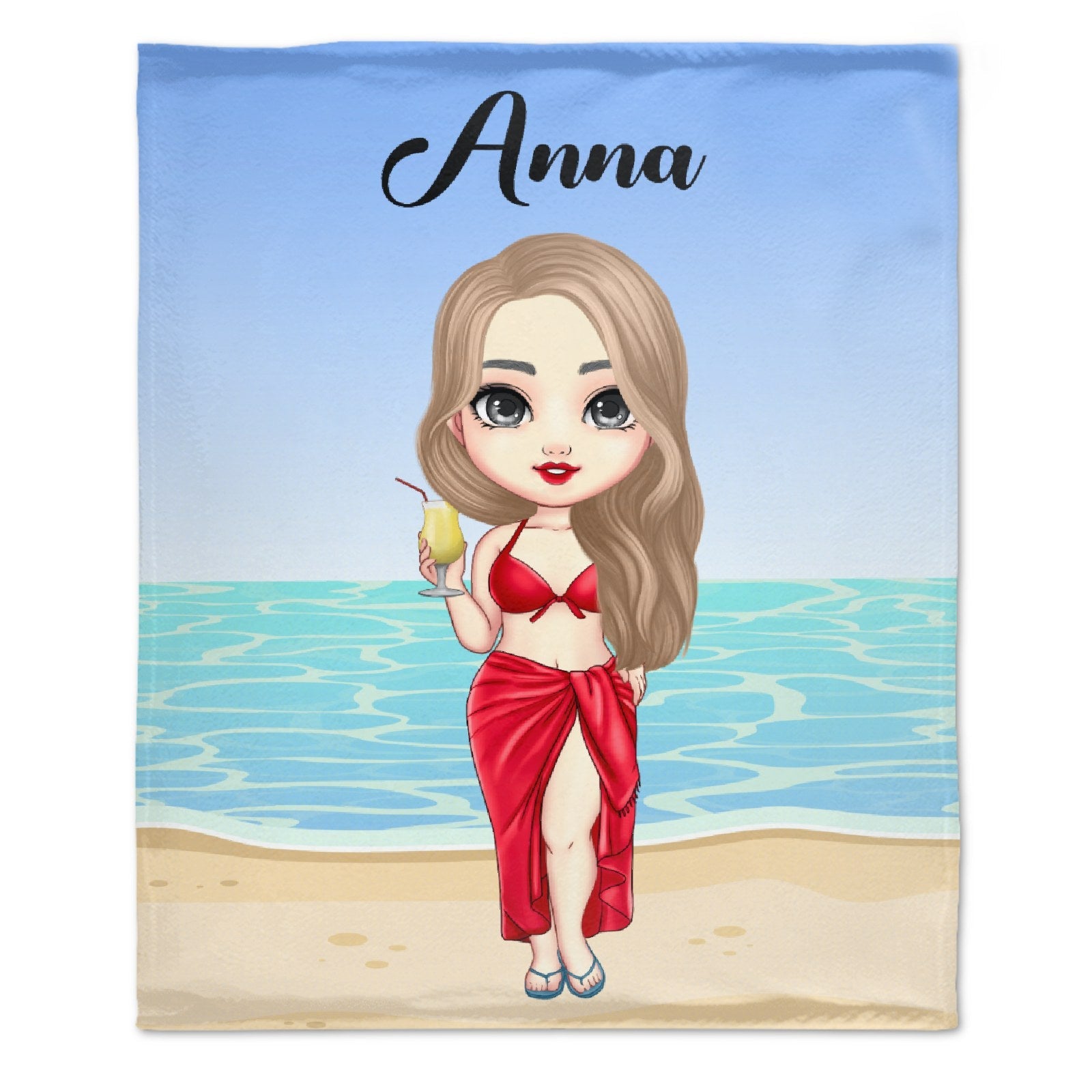 At The Beach Pool Party - Personalized Beach Custom Blanket - Gifts for Friends - ARNOVIC