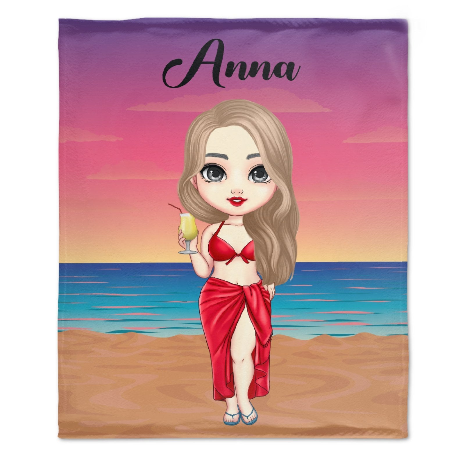 At The Beach Pool Party - Personalized Beach Custom Blanket - Gifts for Friends - ARNOVIC