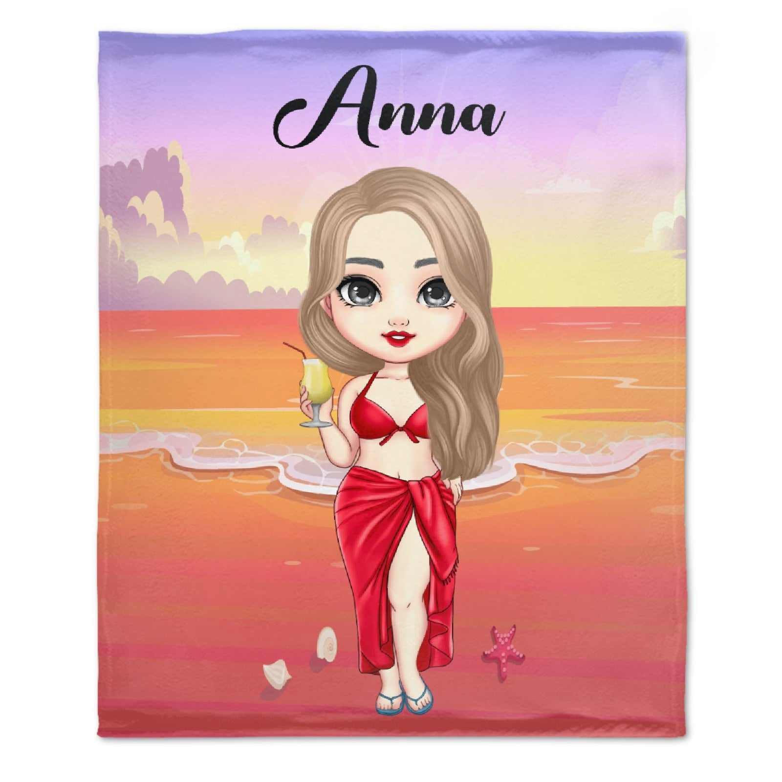 At The Beach Pool Party - Personalized Beach Custom Blanket - Gifts for Friends - ARNOVIC