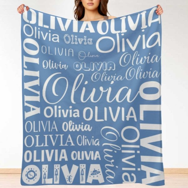 Baby Boy Girl Adult Unisex Personalized Name Blanket - OLESA