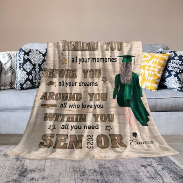 Before You, All Your Dreams - Personalized Blanket - Graduation Gift - ARNOVIC