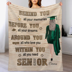 Before You, All Your Dreams - Personalized Blanket - Graduation Gift - ARNOVIC