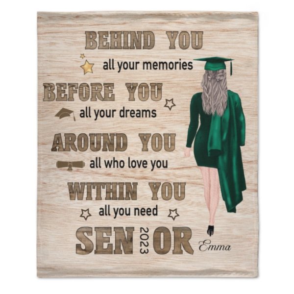 Before You, All Your Dreams - Personalized Blanket - Graduation Gift - ARNOVIC