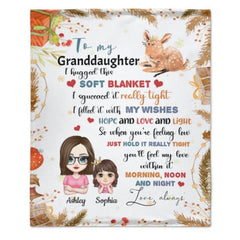 Christmas Gift For Granddaughter Grandson Grandchildren Personalized Fleece Blanket - OLESA