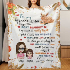 Christmas Gift For Granddaughter Grandson Grandchildren Personalized Fleece Blanket - OLESA