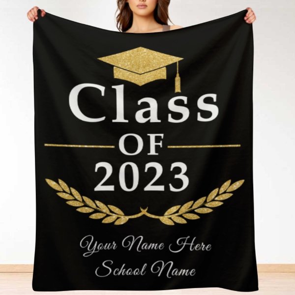 Class of 2023 Custom Name Blanket - Graduation Gift - ARNOVIC