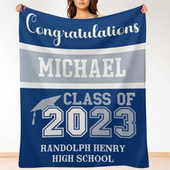 Class of 2023 Custom Name Soft Blanket - Graduation Gift - OLESA