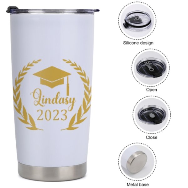 Congrats to the Graduate Custom Name Tumblers - Class of 2023 - Graduation Memorial Gift - ARNOVIC