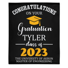 Congratulations on graduating Personalized Blanket - Custom Color - Graduation Gift - ARNOVIC