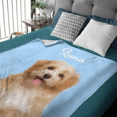 Custom Pet Blanket Using Pet Photo + Name Custom Pet Blanket - Gift for Pet Lover - ARNOVIC