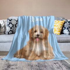 Custom Pet Blanket Using Pet Photo + Name Custom Pet Blanket - Gift for Pet Lover - ARNOVIC