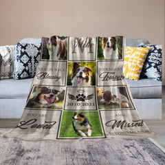 Custom Photo Dog Memorial Blanket - Pet Sympathy Gift - OLESA