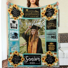 Custom Photo Graduation Blanket - Class of 2023 Gift - ARNOVIC