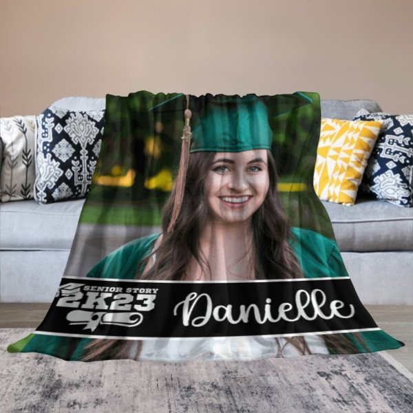 Custom Photo Graduation Blanket Senior 2023 Gift - ARNOVIC