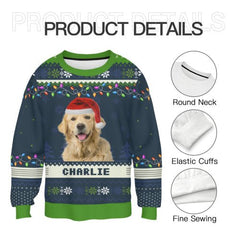 Custom Photo Happy Howlidays - Dog & Cat Personalized Custom Ugly Sweatshirt - OLESA