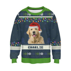 Custom Photo Happy Howlidays - Dog & Cat Personalized Custom Ugly Sweatshirt - OLESA