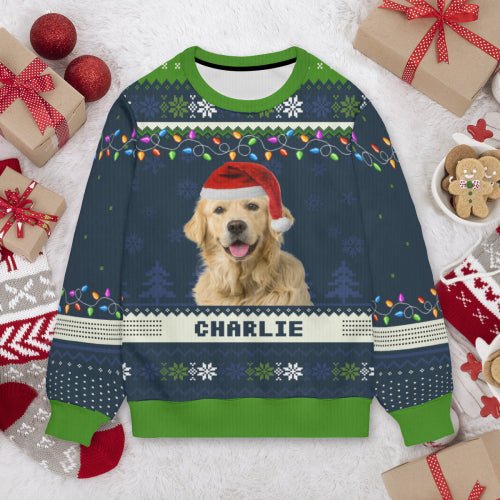 Custom Photo Happy Howlidays - Dog & Cat Personalized Custom Ugly Sweatshirt - OLESA