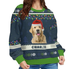 Custom Photo Happy Howlidays - Dog & Cat Personalized Custom Ugly Sweatshirt - OLESA