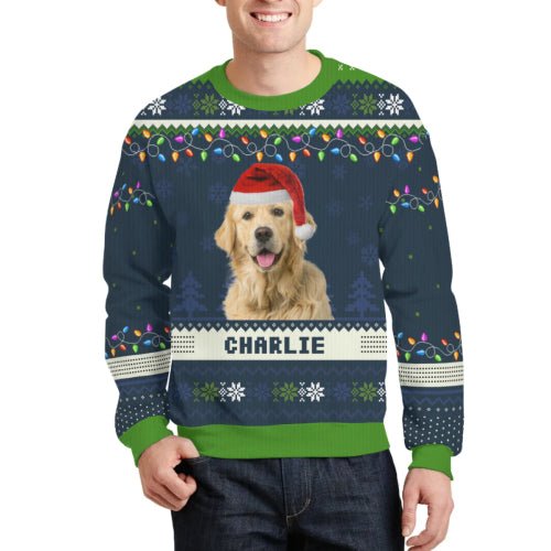 Custom Photo Happy Howlidays - Dog & Cat Personalized Custom Ugly Sweatshirt - OLESA