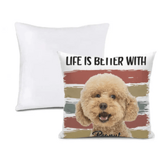 Custom Photo Life Is Better With Dog Cat - Gift For Pet Lovers - Personalized Pillow - OLESA