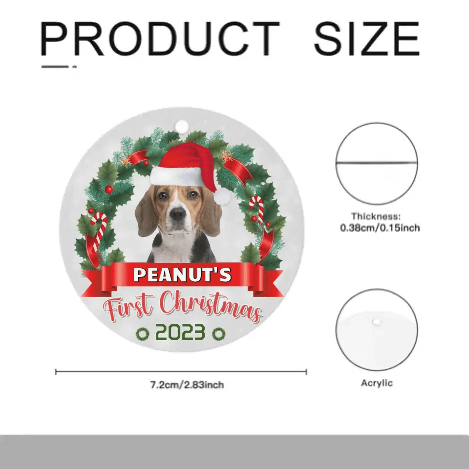 Custom Photo Pawsitively Excited For The First Christmas - Dog & Cat Personalized Custom Ornament - OLESA