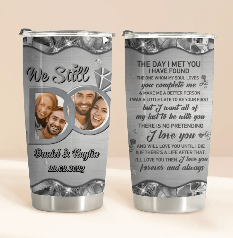 Custom Photo Personalized Couple Tumbler - Anniversary Gift Idea For Couple - OLESA