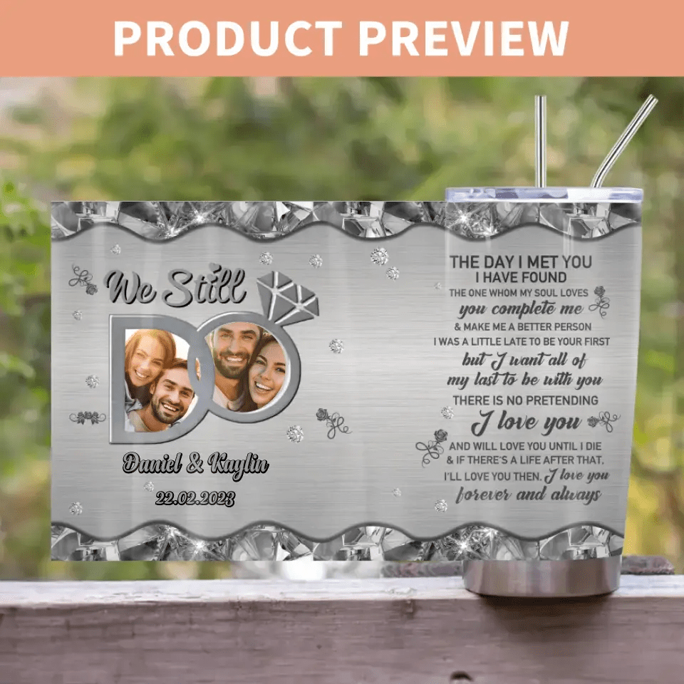 Custom Photo Personalized Couple Tumbler - Anniversary Gift Idea For Couple - OLESA