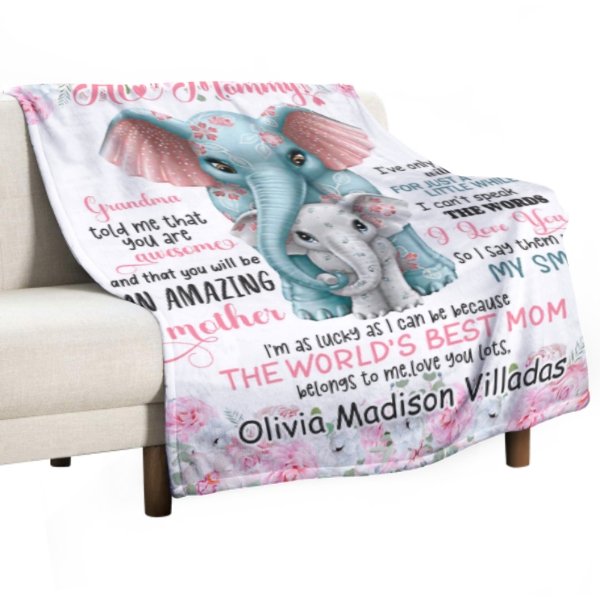 Cute Elephant Custom Blanket-Gift for Mom - ARNOVIC