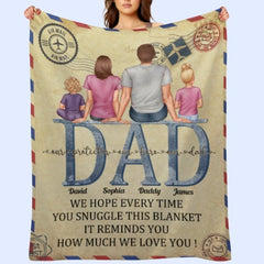 Dad - This Blanket Reminds How Much We Love You - Personalized Blanket - Birthday, Father's Day Gift For Dad, Father, Grandpa, Husband - OLESA