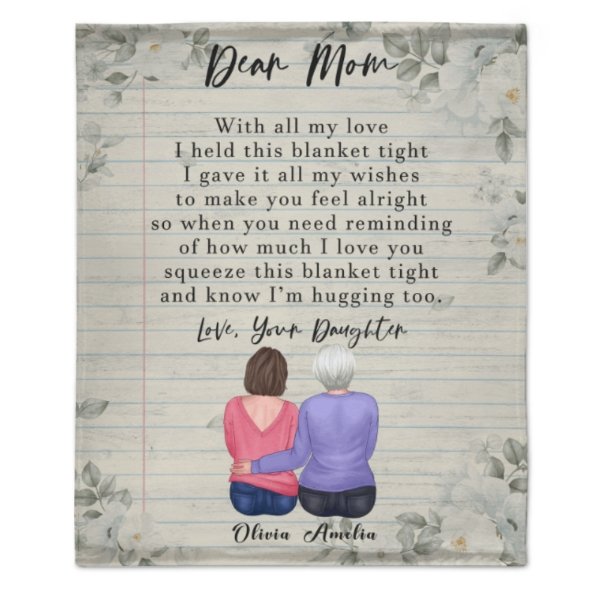 Dear Mom - Personalized Blanket - Birthday, Mother's Day Gift For Mom, Mother - OLESA