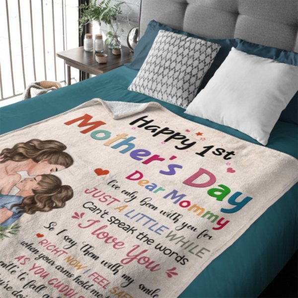 Dear Mommy Happy 1St Mother's Day - Personalized Blanket - OLESA