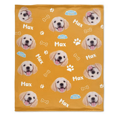 Dog Pattern - Personalized Custom Fleece Blanket - OLESA