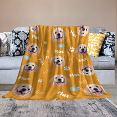 Dog Pattern - Personalized Custom Fleece Blanket - OLESA