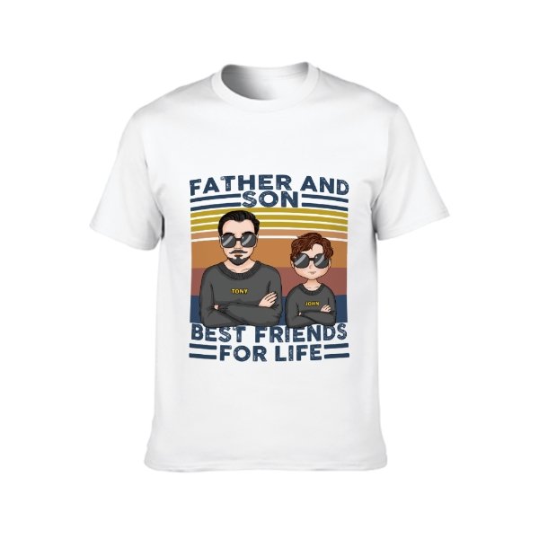 Father And Son And Daughter Best Friends For Life - Personalized Shirt - Father's Day Gift For Dad, Father, Grandpa - OLESA