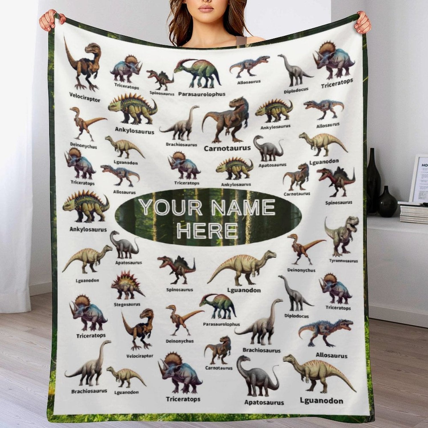 Free Shipping✈️ Personalized Dinosaur Custom Blanket - OLESA