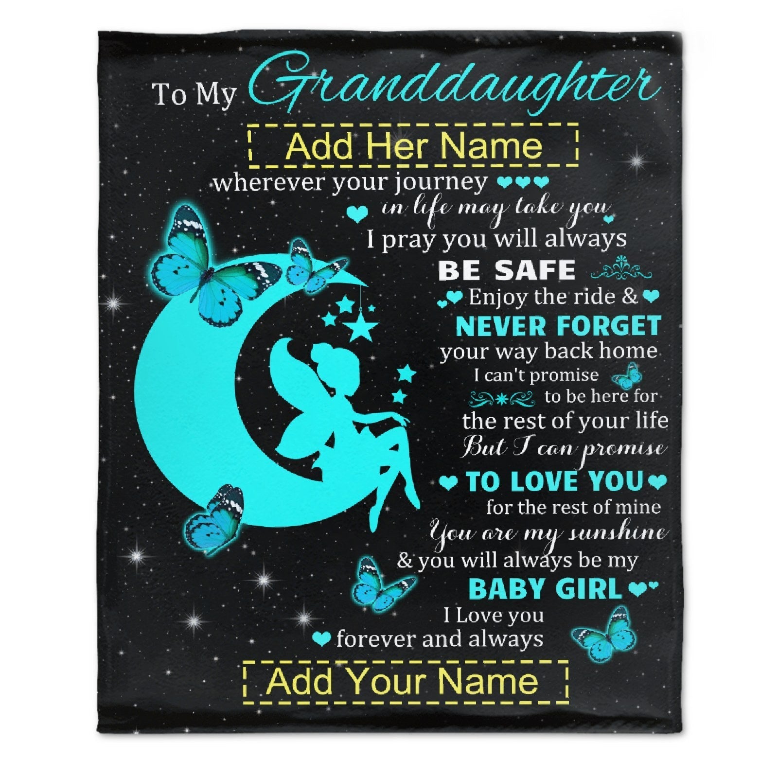 Free Shipping✈️Custom Grandma Grandpa Blanket for My Granddaughter - Birthday Gift - OLESA