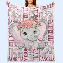 Free Shipping✈️Elephant Name Personalized Blanket - Gift Ideas for Kids - OLESA
