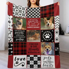 Free Shipping✈️Personalized Pet Dog Cat Goodbye Blanket with Photos - OLESA